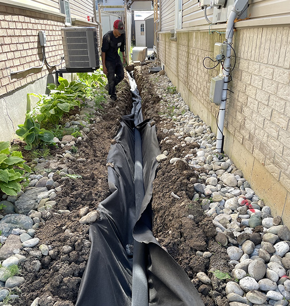 installing exterior French drain